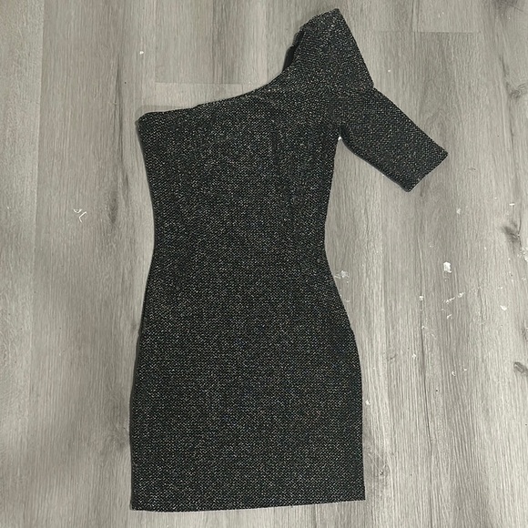 Mystic Gray Asymmetrical Backless Bodycon Dress - Picture 1 of 7